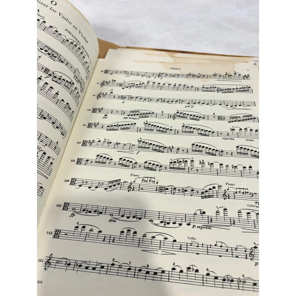 Brahms Trio in A minor Opus 114 Sheet Music Piano Cello Clarinet Violin Viola